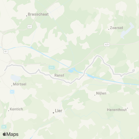 De Lijn Berchem - Broechem - Vorselaar Van Roey map
