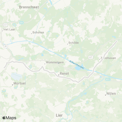 De Lijn Berchem - Broechem - Zandhoven VTI map