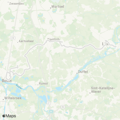 De Lijn Lier - Kontich - Boom map