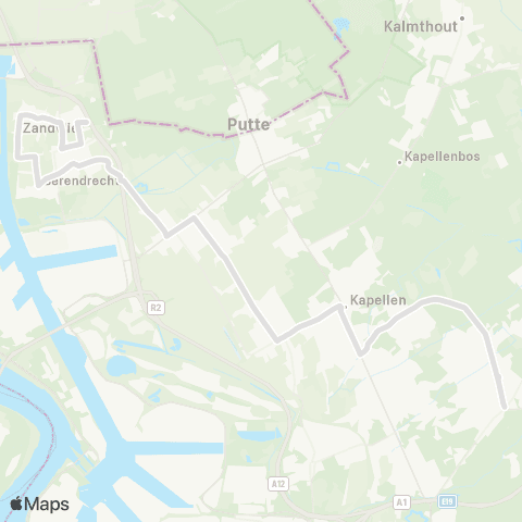De Lijn Zandvliet - Stabroek - Kapellen - scholen Brasschaat map