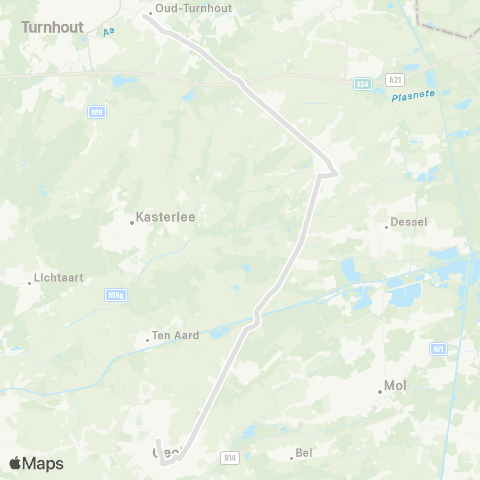 De Lijn Geel - Retie - Oud-Turnhout map