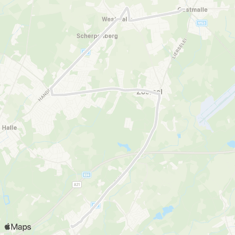 De Lijn Zandhoven - Zoersel - scholen Malle map