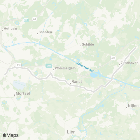 De Lijn Berchem - Broechem - Zandhoven VTI map