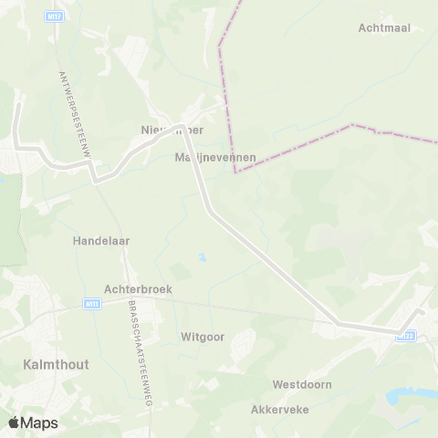 De Lijn Wildert - Nieuwmoer - scholen Wuustwezel map