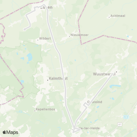 De Lijn Wuustwezel - Gooreind - Maria-Ter-Heide - scholen Essen map