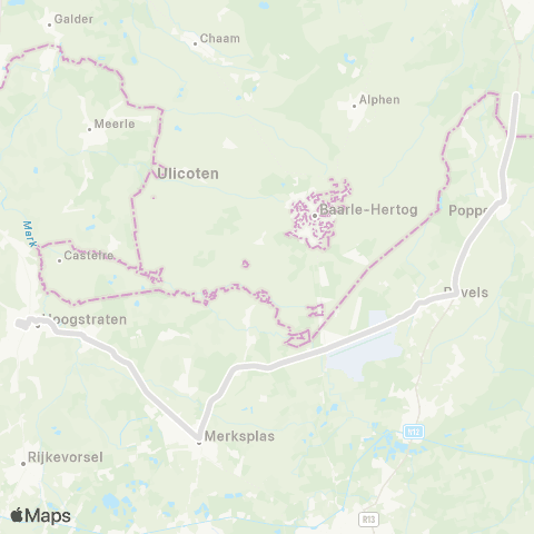 De Lijn Poppel - Weelde - Merksplas - Hoogstraten map