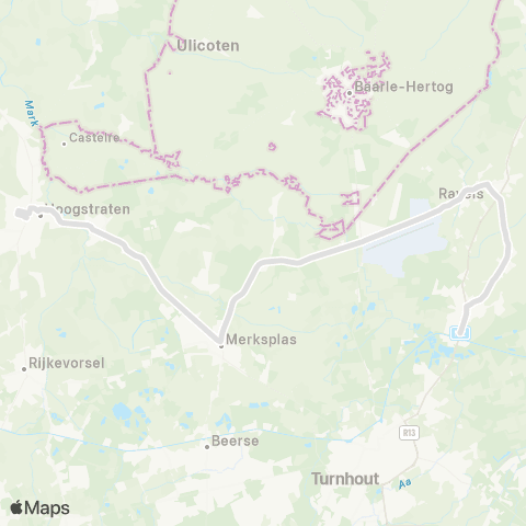 De Lijn Ravels - Weelde - Merksplas - Hoogstraten map