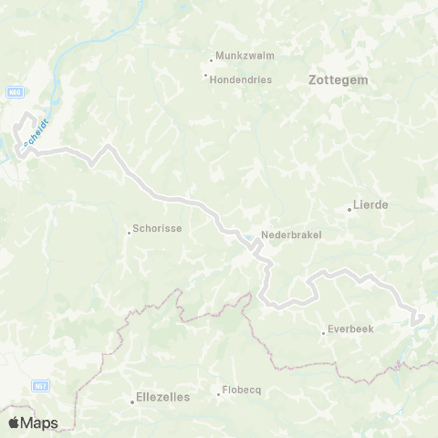 De Lijn Geraardsbergen - Parike - Brakel - Oudenaarde map