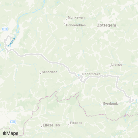 De Lijn Geraardsbergen - Lierde - Brakel - Oudenaarde map