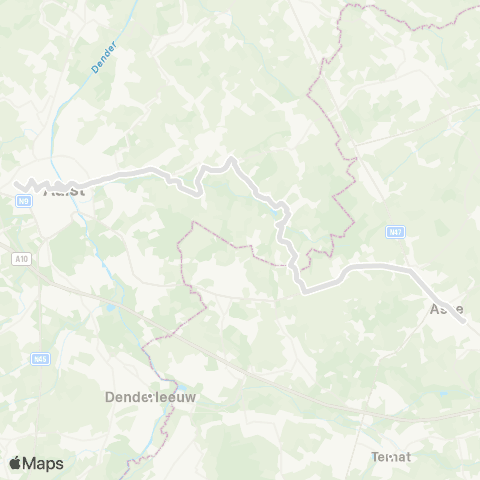 De Lijn Aalst - Meldert - Asse map