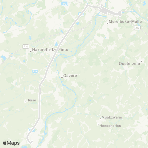 De Lijn Oudenaarde - Zwijnaarde - Gent map