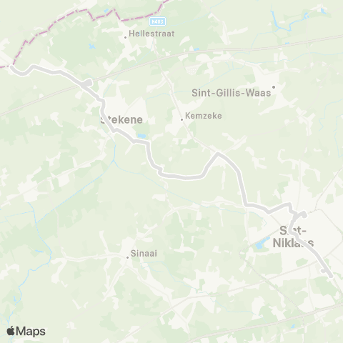 De Lijn Sint-Niklaas - Stekene - Koewacht map