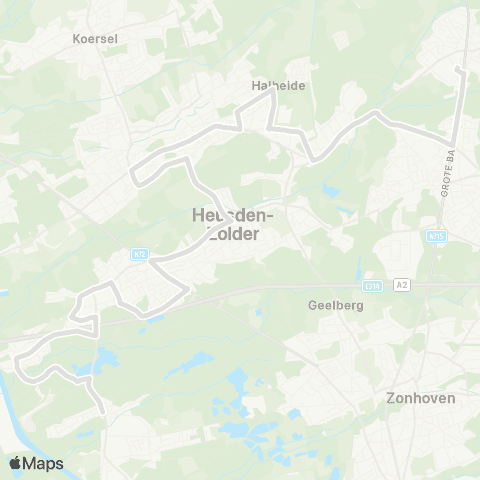 De Lijn Bolderberg - Houthalen-Helchteren map