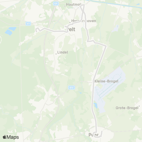 De Lijn Holheide - Peer map