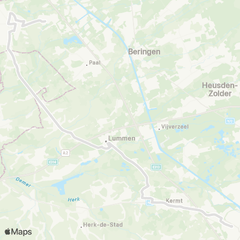 De Lijn Hulst - Hasselt map