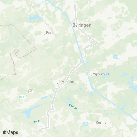 De Lijn Beringen - Herk-de-Stad map