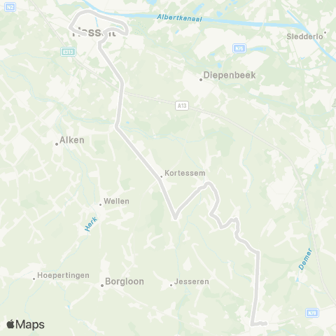 De Lijn Tongeren - Hasselt map