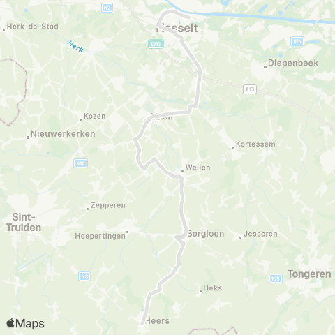 De Lijn Heers - Hasselt map