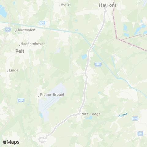 De Lijn Hamont - Peer map