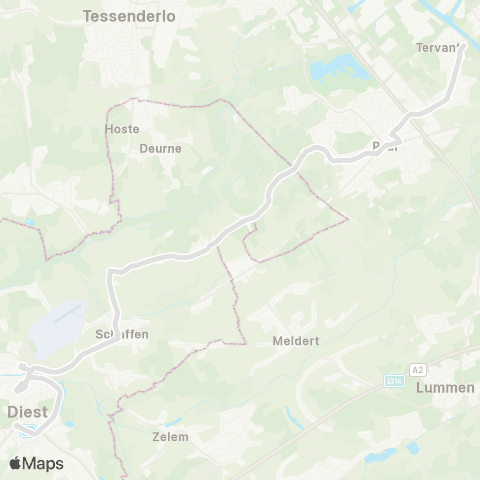 De Lijn Diest scholen - Schaffen - Paal - Tervant map