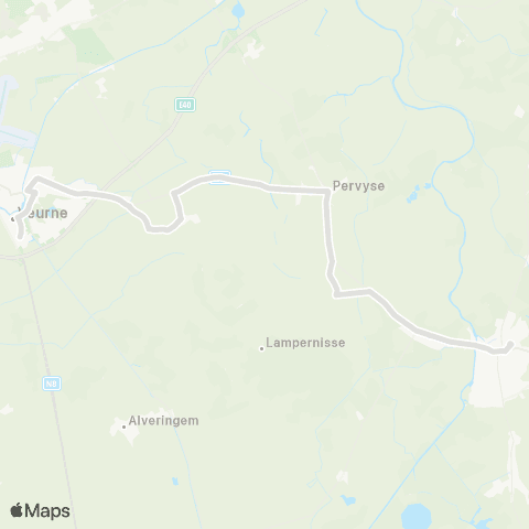 De Lijn Diksmuide - Pervijze - Avekapelle - Veurne map