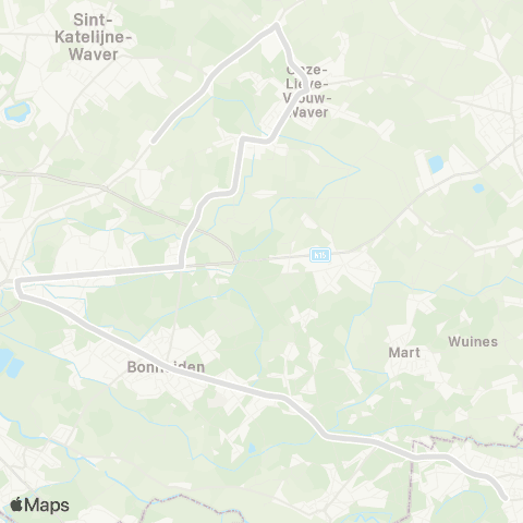 De Lijn Keerbergen - Bonheiden - Sint-Ursula - Hagelstein map