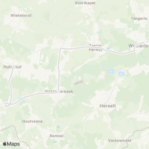 De Lijn Westerlo Scholen - Westmeerbeek - Booischot - Hulshout map