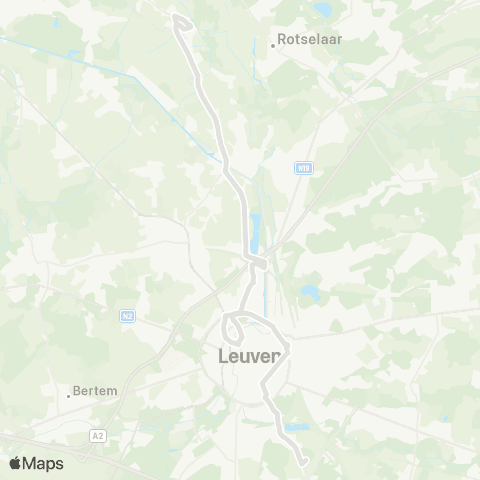 De Lijn Wakkerzeel - Leuven - Heverlee Sint-Albertus map