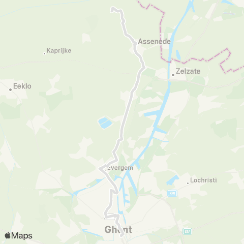 De Lijn Gent Zuid - Evergem - Ertvelde - Assenede - Boekhoute map