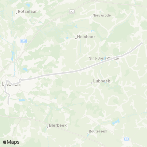 De Lijn Tielt-Winge - Leuven - Heverlee map