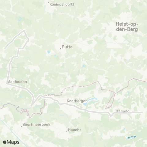 De Lijn Baal - Keerbergen - Bonheiden - Sint-Ursula - Hagelstein map