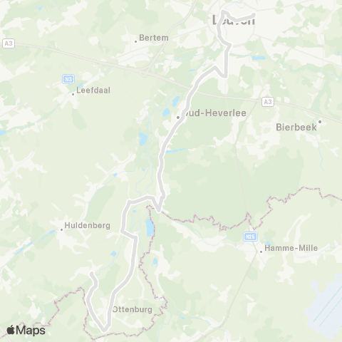 De Lijn Terlanen - Ottenburg - Oud-Heverlee - Leuven map