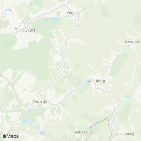 De Lijn Ottenburg - Overijse - Vossem - Tervuren map