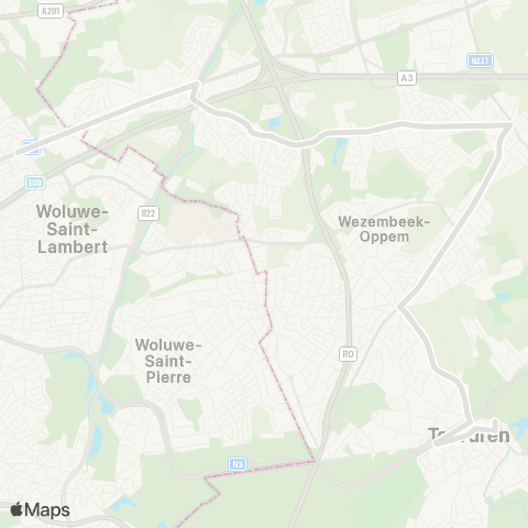 De Lijn Evere - Kraainem - Sterrebeek - Tervuren map