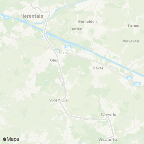 De Lijn Herentals - Olen - Voortkapel - Westerlo map