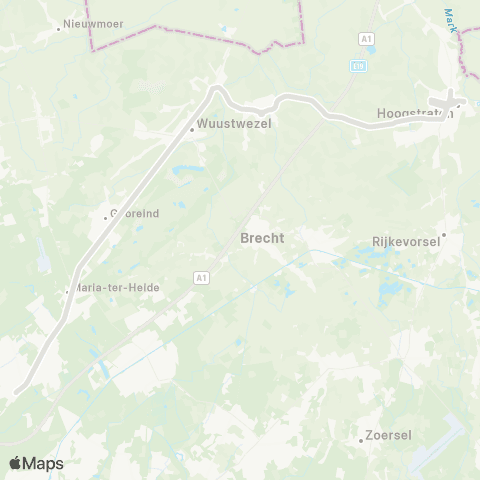 De Lijn Hoogstraten - Wuustwezel - Brasschaat map