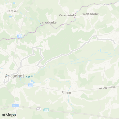 De Lijn Testelt - Langdorp - Aarschot map