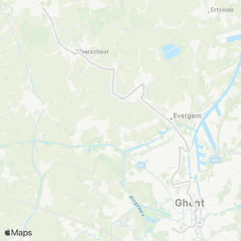 De Lijn Gent Sint-Pieters - Evergem - Sleidinge-Waarschoot-Eeklo map