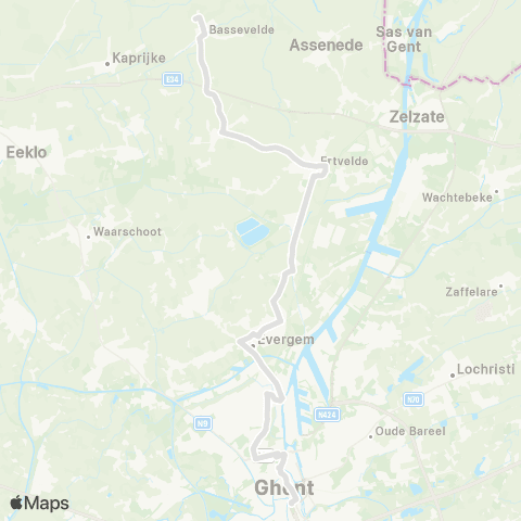De Lijn Gent Zuid - Evergem - Ertvelde - Oosteeklo - Bassevelde map