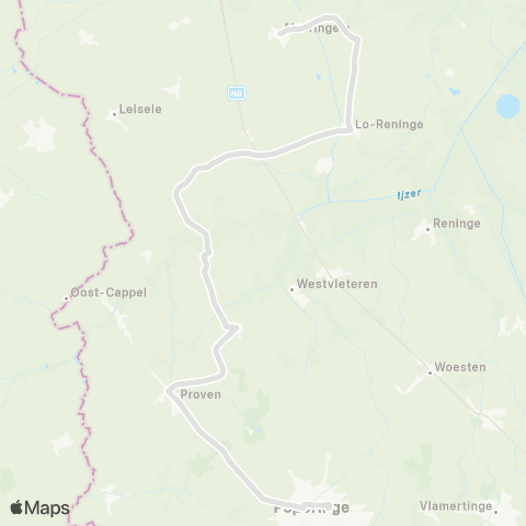 De Lijn Poperinge - Proven - Stavele - Lo - Alveringem map