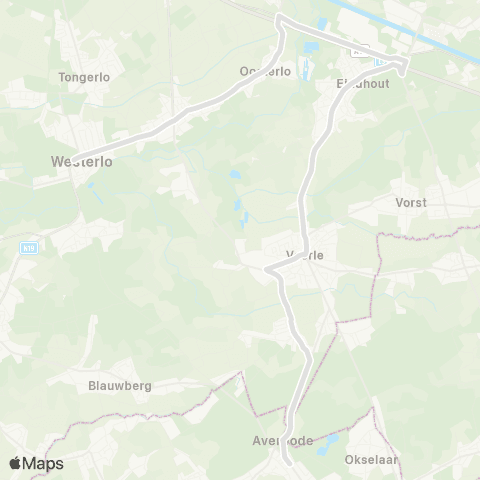 De Lijn Westerlo - Veerle Heide - Averbode map