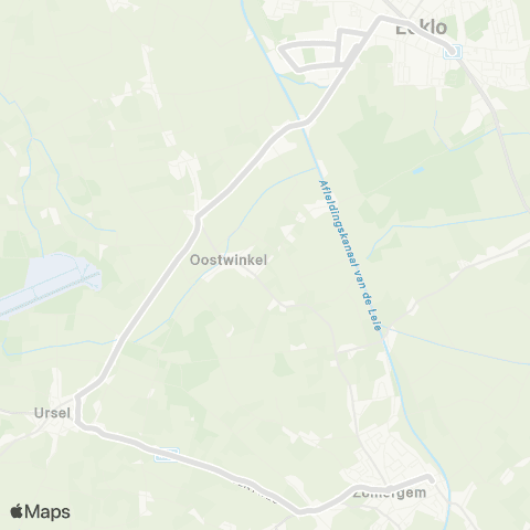 De Lijn Eeklo Station - Zomergem Zwaluwstraat map