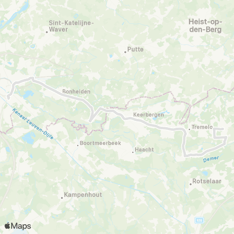 De Lijn Baal - Werchter - Keerbergen - Mechelen map