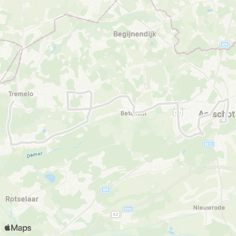 De Lijn Tremelo - Werchter - Aarschot map