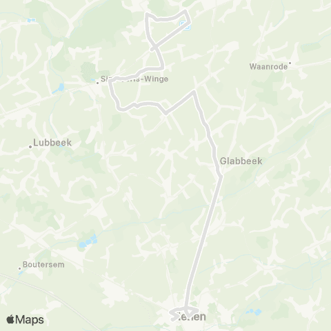 De Lijn Tielt-Winge - Meensel-Kiezegem - Tienen map
