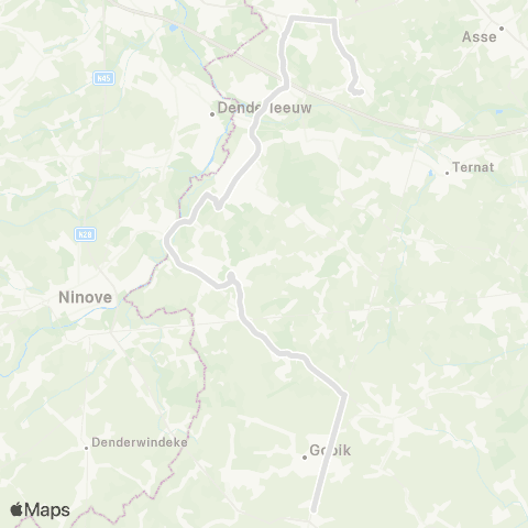 De Lijn Leerbeek - Pamel - Liedekerke - Essene map