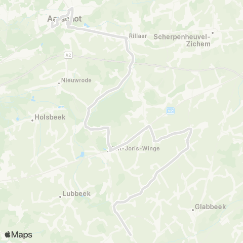 De Lijn Aarschot - Houwaart - Tielt-Winge - Binkom map