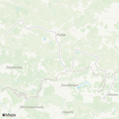 De Lijn Tremelo - Schriek - Putte - Sint-Ursula - Hagelstein map