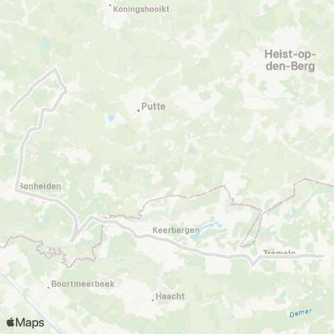 De Lijn Baal - Keerbergen - Bonheiden - Sint-Ursula - Hagelstein map