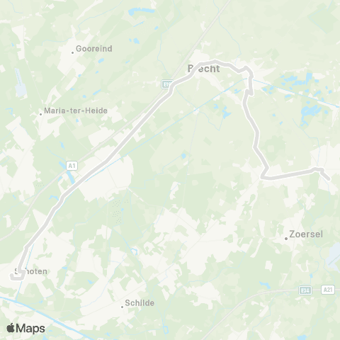 De Lijn Schoten - Brecht - scholen Malle map